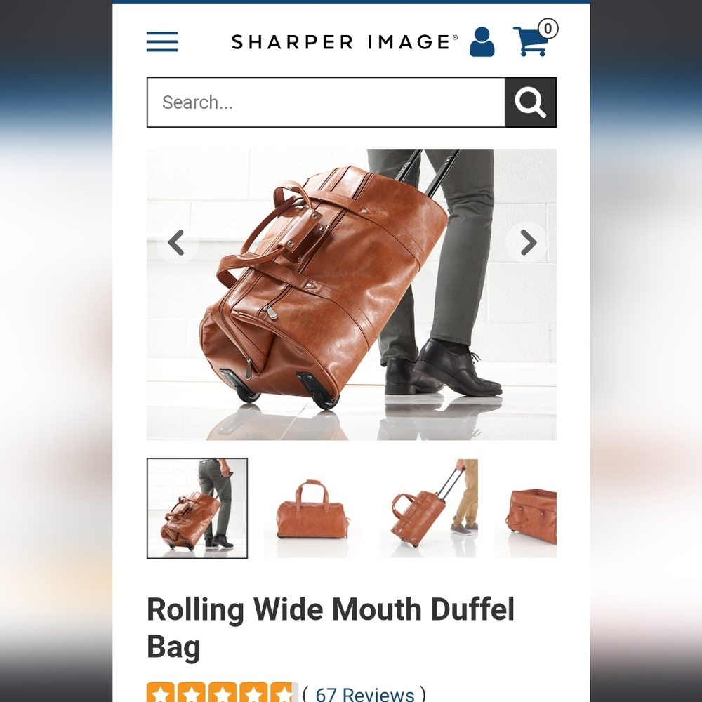 Sharper Image Brown Travel Bag Luxurious Leather Design